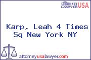 Karp, Leah 4 Times Sq New York NY