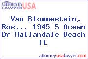 Van Blommestein, Ros... 1945 S Ocean Dr Hallandale Beach FL