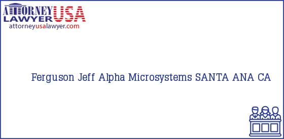 Telephone, Address and other contact data of Ferguson Jeff, SANTA ANA, CA, USA