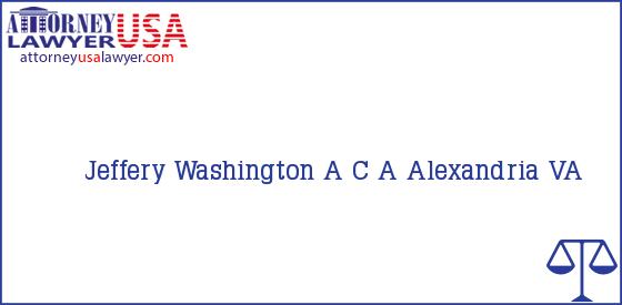 Telephone, Address and other contact data of Jeffery Washington, Alexandria, VA, USA