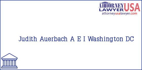 Telephone, Address and other contact data of Judith Auerbach, Washington, DC, USA