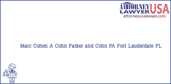 Telephone, Address and other contact data of Marc Cohen, Fort Lauderdale, FL, USA
