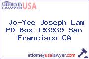 Jo-Yee Joseph Lam PO Box 193939 San Francisco CA