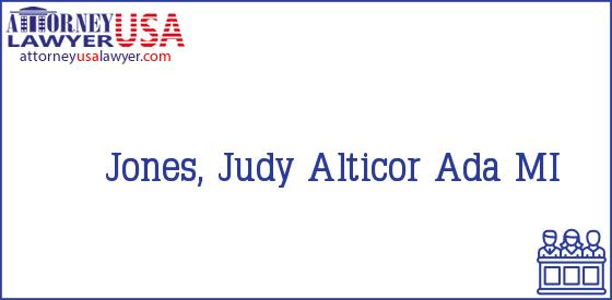 Telephone, Address and other contact data of Jones, Judy, Ada, MI, USA