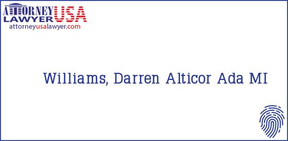 Telephone, Address and other contact data of Williams, Darren, Ada, MI, USA