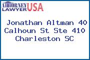 Jonathan Altman 40 Calhoun St Ste 410 Charleston SC