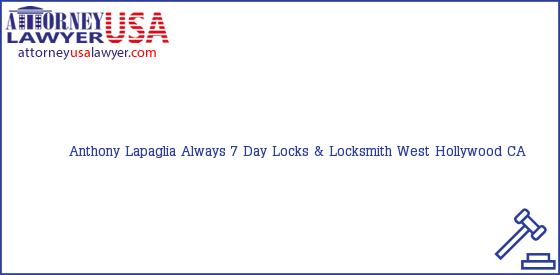 Telephone, Address and other contact data of Anthony Lapaglia, West Hollywood, CA, USA