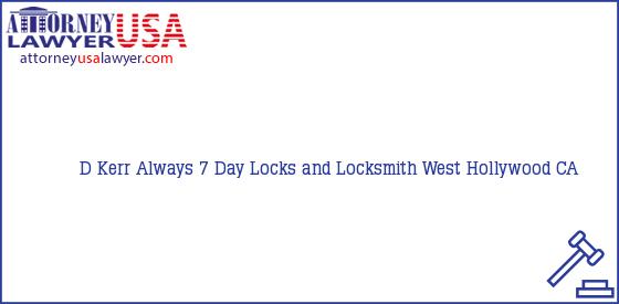 Telephone, Address and other contact data of D Kerr, West Hollywood, CA, USA
