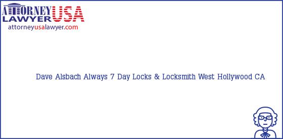Telephone, Address and other contact data of Dave Alsbach, West Hollywood, CA, USA