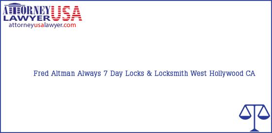 Telephone, Address and other contact data of Fred Altman, West Hollywood, CA, USA