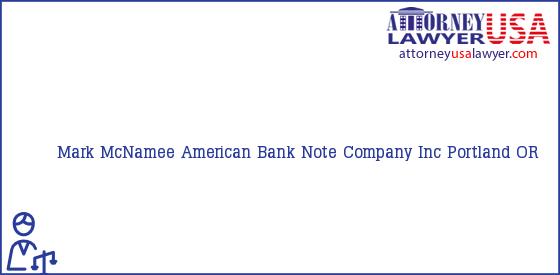 Telephone, Address and other contact data of Mark McNamee, Portland, OR, USA