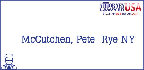 Telephone, Address and other contact data of McCutchen, Pete, Rye, NY, USA