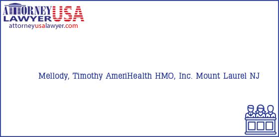 Telephone, Address and other contact data of Mellody, Timothy, Mount Laurel, NJ, USA