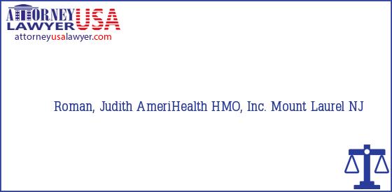 Telephone, Address and other contact data of Roman, Judith, Mount Laurel, NJ, USA