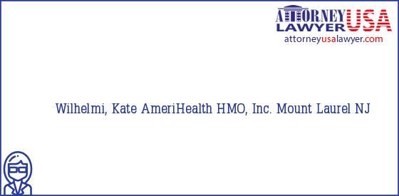 Telephone, Address and other contact data of Wilhelmi, Kate, Mount Laurel, NJ, USA