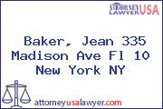 Baker, Jean 335 Madison Ave Fl 10 New York NY