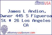 James L Andion, Owner 445 S Figueroa St # 26 Los Angeles CA