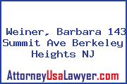 Weiner, Barbara 143 Summit Ave Berkeley Heights NJ