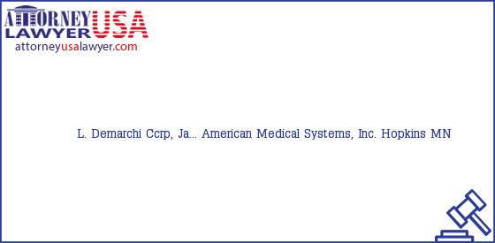 Telephone, Address and other contact data of L. Demarchi Ccrp, Ja..., Hopkins, MN, USA