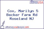 Cox, Marilyn 5 Becker Farm Rd Roseland NJ
