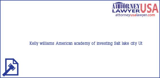 Telephone, Address and other contact data of Kelly williams, Salt lake city, Ut, USA