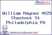 William Haynes 4025 Chestnut St Philadelphia PA