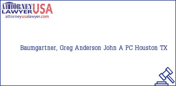 Telephone, Address and other contact data of Baumgartner, Greg, Houston, TX, USA