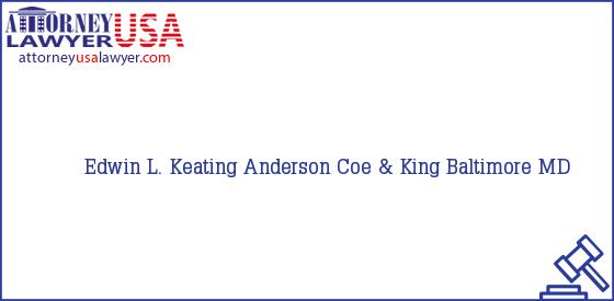 Telephone, Address and other contact data of Edwin L. Keating, Baltimore, MD, USA