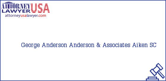 Telephone, Address and other contact data of George Anderson, Aiken, SC, USA