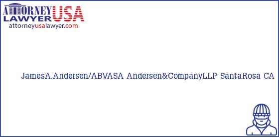 Telephone, Address and other contact data of JamesA.Andersen/ABVASA, SantaRosa, CA, USA