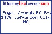 Page, Joseph PO Box 1438 Jefferson City MO