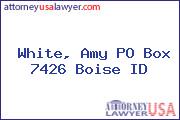 White, Amy PO Box 7426 Boise ID
