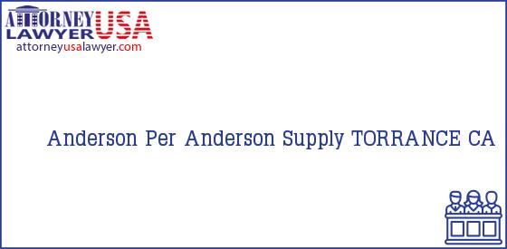 Telephone, Address and other contact data of Anderson Per, TORRANCE, CA, USA