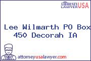 Lee Wilmarth P.O. BOX 450 Decorah IA