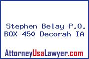 Stephen Belay P.O. BOX 450 Decorah IA