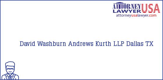 Telephone, Address and other contact data of David Washburn, Dallas, TX, USA