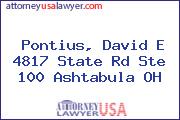 Pontius, David E 4817 State Rd Ste 100 Ashtabula OH