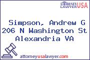 Simpson, Andrew G 206 N Washington St Alexandria VA