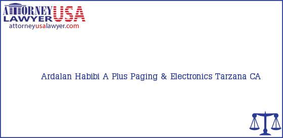 Telephone, Address and other contact data of Ardalan Habibi, Tarzana, CA, USA