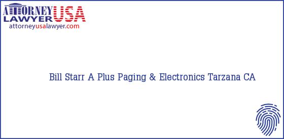 Telephone, Address and other contact data of Bill Starr, Tarzana, CA, USA