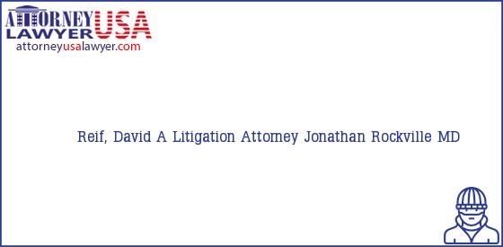 Telephone, Address and other contact data of Reif, David, Rockville, MD, USA