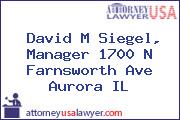 David M Siegel, Manager 1700 N Farnsworth Ave Aurora IL