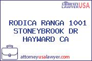 RODICA RANGA 1001 STONEYBROOK DR HAYWARD CA