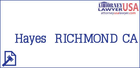 Telephone, Address and other contact data of Hayes, RICHMOND, CA, USA