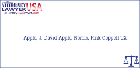 Telephone, Address and other contact data of Apple, J. David, Coppell, TX, USA