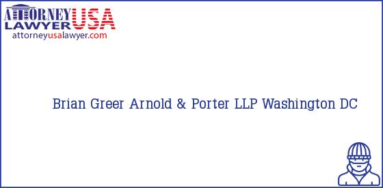 Telephone, Address and other contact data of Brian Greer, Washington, DC, USA
