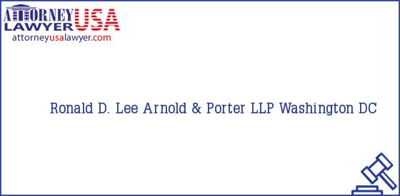 Telephone, Address and other contact data of Ronald D. Lee, Washington, DC, USA