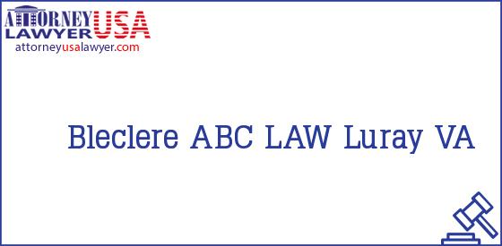 Telephone, Address and other contact data of Bleclere, Luray, VA, USA