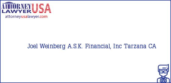 Telephone, Address and other contact data of Joel Weinberg, Tarzana, CA, USA