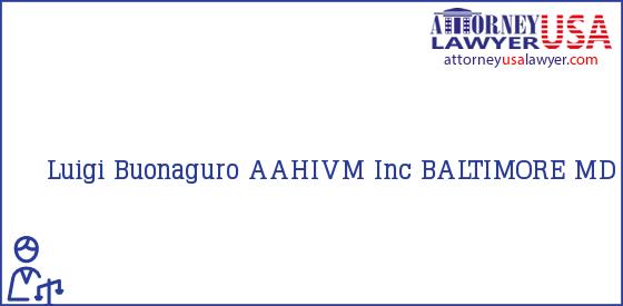 Telephone, Address and other contact data of Luigi Buonaguro, BALTIMORE, MD, USA